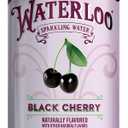 Waterloo Sparkling Water, Black Cherry Naturally Flavored, 12 Fl Oz Cans (Pack of 12) Zero Calories and Zero Sugar or Sweeteners (EXP 05/04/27)