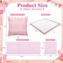 Pink Picnic Kit Oversized Boho Picnic Blanket Folding Table 4 Plush Pillow Large Satin Bow Lace Camp Tent 2 Tulle Table Runner 4 Napkins Tablecloth for Outdoor Party Wedding Baby Shower