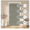 AJAZZ 100% Blackout Accordion Door Magnetic Door Curtain Folding Closet Doors Curtain Invisible Applicable Bedroom Room Living Room Doorway （Grey 42" W x 78" L 1 Panel