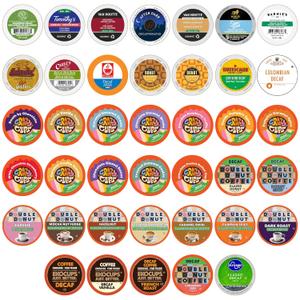 Crazy Cups Decaf Flavoured Coffee Variety Pack,Decaffeinated Flavoured Coffee Pods, Single Serve Hot or Iced Medium Roast Coffee for Keurig K Cups Machines, 40 Count (EXP 05/27/27)