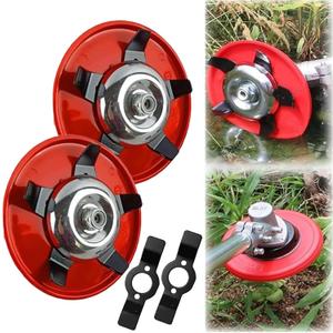 2 x 2PCS Upgraded Weeding Disc, 2025 New Weeding Disk, Multifunctional Trim Season Weeder Plate, Blade Cutter Replacement for Aperture 0.99in, Suitable for Field and Garden Lawn Mowers