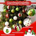Christmas Ball Ornaments for Tree Decorations, 12 Pcs Big 3.15" Glitter Plastic Red and Green Hanging Ball Ornaments for Xmas Tree Home Winter Holiday Party Decor Indoor