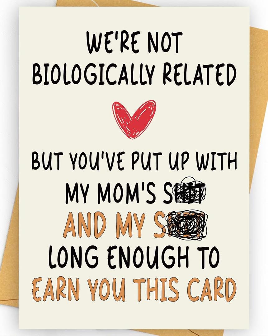 6 x Happy Fathers Day Card Gifts for Step Dad from Son Daughter, Funny Father's Day Cards Gift (Mom's Sh*t My Sh*t)