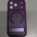 for iPhone 17 Pro Magnetic Case with Stand, Camera Control Button, Compatible with MagSafe, Full Lens Protection, Military Grade Drop, Translucent Slim Rugged Case for iPhone 17 Pro, Dark Purple