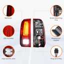 LED Tail Lights for Ford F250 F350 F450 F550 Super Duty 2008-2016,only fit Fleetside Bed Model, Rear Taillight Assembly, Chrome Housing Red Lens