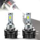 FRANXI H11B Bulbs, 60W Super Bright Fog Lights, 6000K Cool White, 1:1 Design with Cooling Fan, Plug and Play, Pack of 2