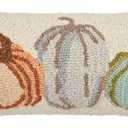 Mud Pie Lumbar Pumpkin Wool Pillow, 8" x 18", Cream