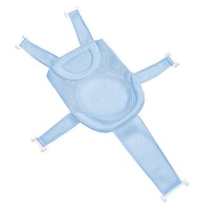 Adjustable Baby Bath Tube Support Mesh Net Soft Breathable Infants Shower Pad Newborn Bathing Mat 5-Point Anti-Slip Bathtub Seat with Sponge Cushion for Toddlers 0-18 Months, Blue, One Size