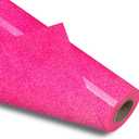 VinylRus Hot Pink Glitter HTV Heat Transfer Vinyl Roll - 12 x 10ft Pink Glitter HTV Vinyl for T-Shirt Clothing Bags, Iron on Vinyl for All Cutter Machines - Easy to Cut and Weed