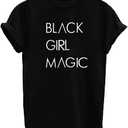 BLACKOO Women Graphic T-Shirts Cute Tees Summer Tops (Black, M)