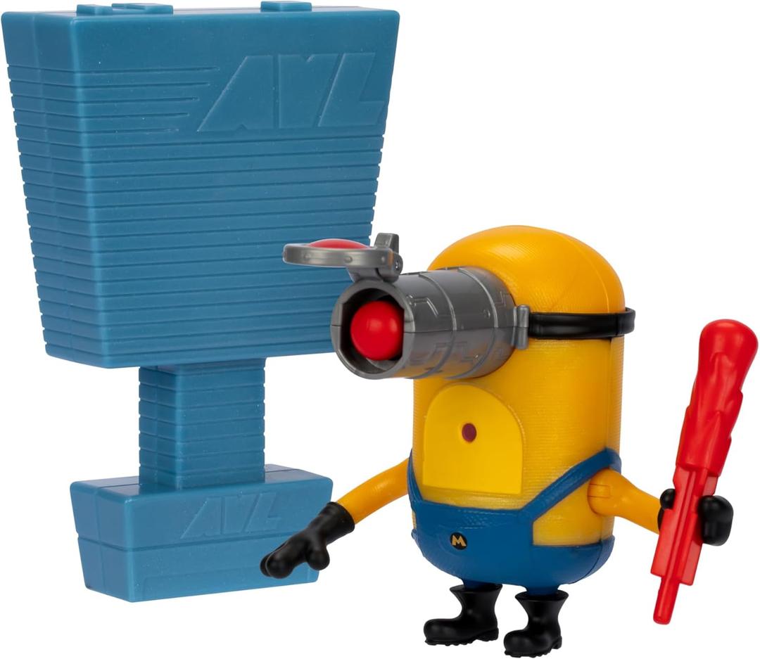Minions Despicable ME 4 Launch & Blast Mega Mel Action Figure | Push Down On Mel's Head to Fire His Blaster | Collect All 5 | All with A Different Play Feature and Accessories