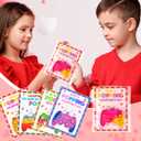 24 Pack Valentines Day Cards for Kids Classroom with Mini Pop Fidget Keychain Valentines Day Gifts for Kids School, Valentine Exchange Cards for Class Party Favors Set Toddlers Girls Boys