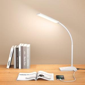 Vansuny LED Desk Lamp with USB Charging Port, Eye-Caring, 5 Color Modes,6 Brightness Levels, Touch Control, Flexible Gooseneck, Memory Function for Dorm Office Work Bedroom (12W,White) Vansuny LED Desk Lamp with USB Charging Port, Eye-Caring, 5 Color Modes,6 Brightness Levels, Touch Control, Flexible Gooseneck, Memory Function for Dorm Office Work Bedroom (12W,White)