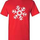 Feelin Good Tees Christmas Snowflake Novelty Xmas Graphic T-Shirt, Red, M