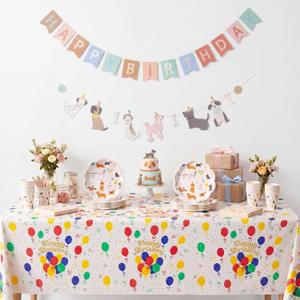 LemonRoad Dog Birthday Party Decorations Supplies Serves 25 Guest Puppy Party Decorations Dog Plates Napkins Cups Tablecloths Banner Disposable Dinnerware Set for Puppy Parties Favors