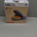 Bella FlipnStore Waffle Maker, EverGood™ Ceramic Nonstick Coating, Fitsanywhere™ Kitchenware, Power Indicator Light & Touch Handle, 7” Wide & 1" Deep Plates, 1000 Watt, Surf