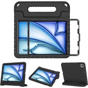 BMOUO Kids Case for iPad Air 11-inch M3 (2025) / M2 (2024), iPad Air 5th Generation (2022) / Air 4th Gen (2020) 10.9 Inch, Shockproof Protective Kids Case with Convertible Handle Stand, Black