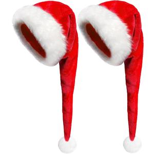 Dolkoic Long Plush Santa Hat Christmas Hat for Adults Unisex Xmas Halloween Costume Parties Dolkoic Long Plush Santa Hat Christmas Hat for Adults Unisex Xmas Halloween Costume Parties