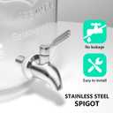 2 Gallon Glass Drink Dispenser with Stainless Steel Spigot,1 Pack Glass Beverage Dispenser Water Lemonade Dispensers for Parties