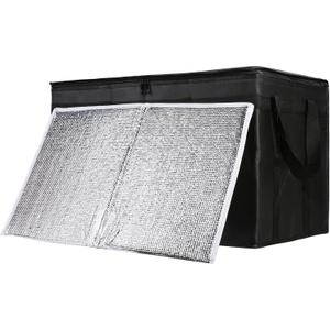 CIVJET 1-Pack Insulated Food Delivery Bag with Hard Bottom, XXX-Large Commercial Food Warmers for Delivery Drivers, Insulated Reusable Grocery Cooler/Hot Bags, Tote Bag for Shopping/Travel, Black