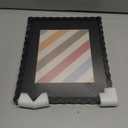 11x14 Picture Frame with Mat for 8x10, Wavy Edge Wooden Real Glass Photo Frame for Wall Hanging, Black, 1 Pack