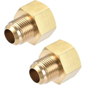 uxcell Brass Pipe fitting, 1/2 SAE Flare Male 5/8 SAE Female Thread, Tubing Adapter Connector, for Air Conditioner Refrigeration