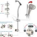 High Pressure 48-Settings Shower Head with Handheld Shower,Drill-Free 3-Way Diverter for Easy Reach,Adjustable Height Slide Bar Dual Shower Head Combo Set - Brushed Nickel