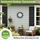 Outdoor Thermometer with Hygrometer, Retro Sun Wall-Mounted Outdoor Thermometers Waterproof Decorative for Patio, Garden, Yard, Room, Large Number Easy to Read No Batteries Required