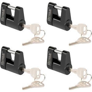 RETRUE Trailer Tongue Coupler Lock, Trailer Hitch Lock,Dia 1/4 Inch, 3/4 Inch Span for Tow Boat RV Truck Car's Coupler (Pack of 4, Black)
