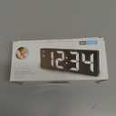 LED Digital Wall Clock with Large Display, Big Digits, Auto-Dimming, 12/24Hr Format, Modern Electric Small Silent Wall Clock for Living Room, Bedroom, Classroom, Farmhouse, Kitchen, Office - White