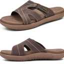 KuaiLu Women's Fashion Orthotic Slides Ladies Lightweight Athletic Yoga Mat Sandals Slip On Thick Cushion Slippers Sandals With Comfortable Plantar Fasciitis Arch Support (9, Brown)