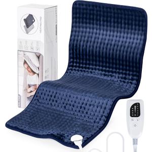 NALONE Extra Large Heating Pad for Back Pain Relief, 10FT Cord Heating Pads for Neck, XXXL Portable Electric Heated Pad, 6 Levels, Auto Shut-Off, Christmas Gifts for Women Men,17" x 33" Blue