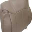 NLQR Medium Tan #522 or 52i Driver & Passenger Side Bottom & Top Lean Back Replacement Microfiber Leather Seat Covers & Armrest Covers fit for Chevy Silverado Avalanche GMC Sierra 1999 2000 2001 2002