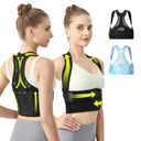 aoFIT Posture Corrector for Women - Lightweight and Breathable Back Brace for Pain Relief, Rounded Shoulders and Hunchback, Compact & Portable with Fashionable Design, Invisible Under Clothes Black Small