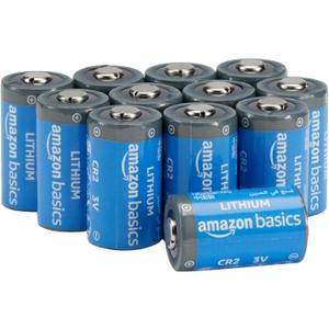 Amazon Basics 12-Count Non-Rechargeable CR2 Lithium Batteries, 3 Volt, Long Lasting Power, Low Self-Discharge Rate, for Cameras