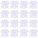 OAOLEER 16PCS Glitter Cheer Bows for Cheerleaders, 7” Large Cheerleading Bows with Sparkle Rhinestone Cheer Hair Bows with Ponytail Holders Elastic Hair Band for Cheerleaders College Sports (White)
