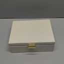 Vlando Jewelry Organizer,2 Layer Jewelry Box Large Jewelry Organizer for Women Removable Jewelery Tray with Watch Pillow for Necklace Earrings Rings Bracelets(Cream White)