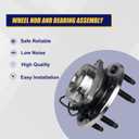 KUSATEC 515096 2PCS Front Wheel Bearing and Hub Assembly Fit For Cadillac Escalade ESV EXT, for Chevy Avalanche/Silverado Suburban 1500/Tahoe, GMC Sierra 1500 Yukon XL, 6 Lugs w/ABS