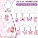Landical 50 Sets Butterfly Baby Shower Party Favors A Message From The Bump Keychains Thank You Card Decorations for Gender Reveal Guest Gift