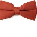 Spring Notion Mens' Linen Blend Suspenders and Bow Tie Set for Groomsmen Wedding (42 Inch, Rust)