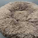 Best Friends by Sheri Original Calming Donut Dog Bed, Taupe, Small, 24" Machine Washable, Shag Faux Fur, Orthopedic Support, Sense of Security, Water-Resistant Base, Small Dogs 