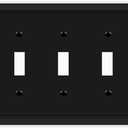 Triple Toggle Light Switch Cover Plate Matte Black Classic Decorative Light Switch Plates Cover 3-Gang Wall Plate Cover