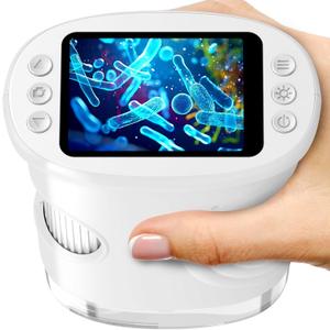 1000X Handheld Digital Microscope for Kids with 2.0" IPS Screen, Outdoor Gifts Portable STEM Science Lab Toy, Rechargeable Pocket Microscope Educational Gift for Boys & Girls Age 4-6 8-12, White