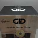 Fuse GLD Vertical Vinyl Record Player with Speakers | Gold Trim | 5.3 Bluetooth, AUX | Full Range External Speakers | Premium Cartridge | Vintage Mid Century Modern | Handcrafted Ashtree Wood