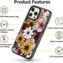 Compatible for iPhone 13 Pro Max Case Cute Aesthetic - Durable Shockproof 6.6 ft Drop Impact Phone Case Cover with Funny Fashion Sunflower 6.7" Black