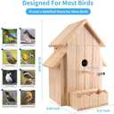 Smart Bird House with Camera, 1080p HD 2.4G WiFi Outdoor Bird Box. Features Auto Capture Bird Video & Motion Detection, Night Vision, App Alerts and Serves as a Bird Nesting Box (Natural, Normal)