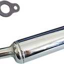 sthus 40mm Chrome Silver Muffler Exhaust Pipe for 49cc 50cc 60cc 66cc 80cc Motorized Bicycle