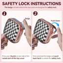 Inesore with Safety Lock for AirPods 4 Case,Clear Floral Cute AirPod 4th Generation Case for Women Girly with Cleaner Kit and Keychain- Gold Checkerboard
