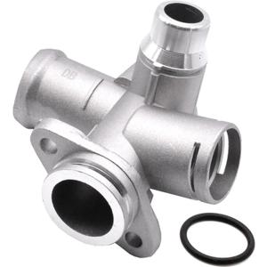 06D121132C Aluminum Engine Coolant Hose Flange Connection Pipe Compatible For Audi A4 2005-2008, A6 2005-2011 Quattro Replaces 06D121132 06D121132A
