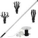 12FT Light Bulb Changer for High Ceilings, Aluminum Extension Pole with Suction Cup & 3 Cage Attachments, Light Bulb Removal Tools for Recessed Lights and Standard Bulbs